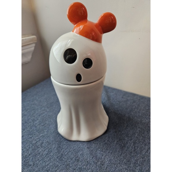 Disney Other - Disney Halloween Scented Candle Stoneware Ghost w/Mickey‎ Mouse Ears 2022